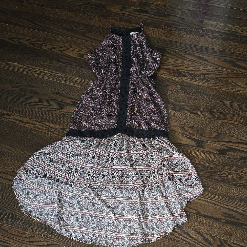 Knox Rose Black Floral High-Low Dress
